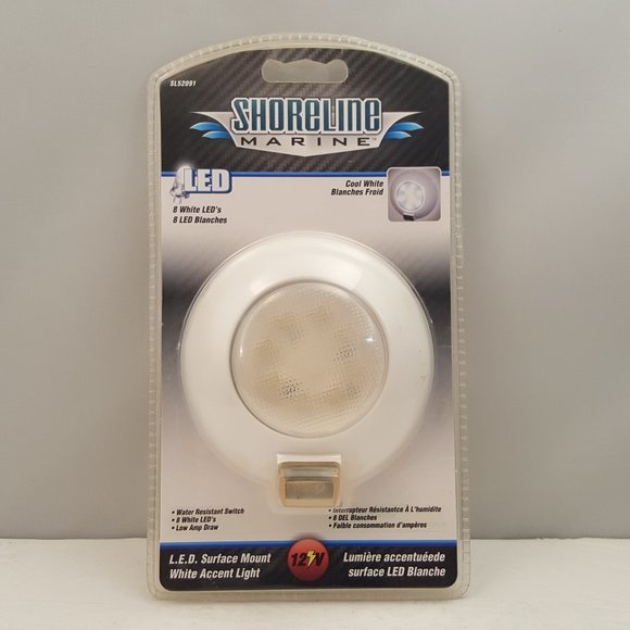 SHORELINE MARINE LED Surface Recessed Mount White Accent Task Light 12V SL52091 - Picture 1 of 6